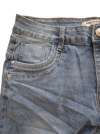 Karostar Jeans Straight Leg met Patches en Comfortabele Stretch