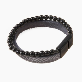 Herenarmband Hevi grijs/zwart