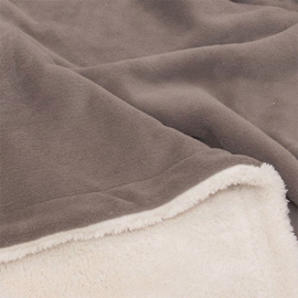 Lars plaid met zachte teddyvoering – oudroze en taupe