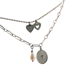 Bazou ketting balchain met hartjes