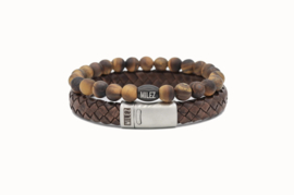 Milez Herenarmband set bruin
