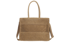 Menton geweven shopper met ritssluiting en extra etui