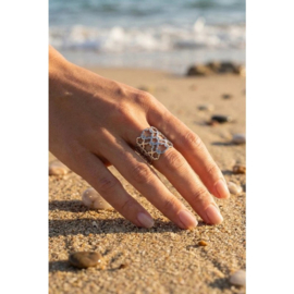 RVS Ring met Patroon in goud- of zilverkleur