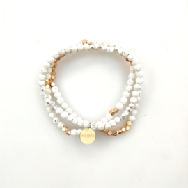 3 armbanden met lavasteen wit of zwart