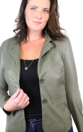 Angelle Milan blazer leatherlook groen