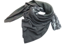 Sjaal streep/ster grijs
