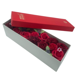 Zeepbloemen in doos langwerpig