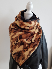 Sjaal Fur camo camel