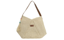 Sorrento geweven hobo schoudertas met bagcharm