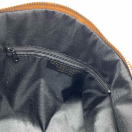 Suède Leren Handtas Sara Camel of Taupe Made in Italy