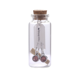 Giftset oorbellen in flesje "Happy Birthday"