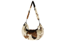 Tarvisio schoudertas met koeienprint – zacht en trendy