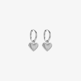 Stainless steel oorbellen hart zilverkleur  elegante oorbellen