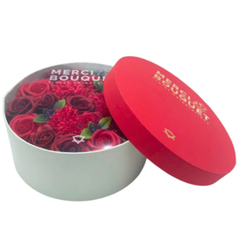 Zeepbloemen in doos rond