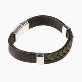 Herenarmband Hevi zwart en staal