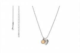 Moederdag Qoss sieraden set armband en ketting hartje zilverkleur cadeau