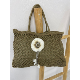 Shopper/Strandtas Boho naturel of Khaki