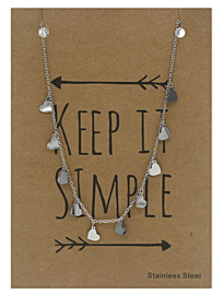 Ketting stainless steel hartjes