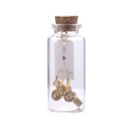Giftset oorbellen in flesje "I love you"