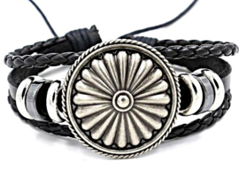 Herenarmband zwart of bruin