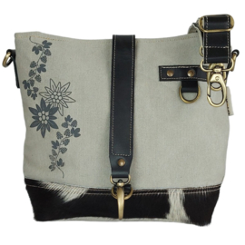 Sunsa Crossover Bag – vintage schoudertas met print