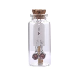 Giftset oorbellen in flesje "I love you"