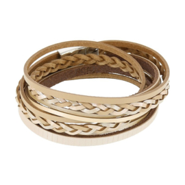 Biba armband vlecht beige