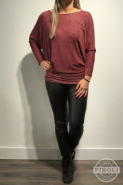 Shirt met glitters rood