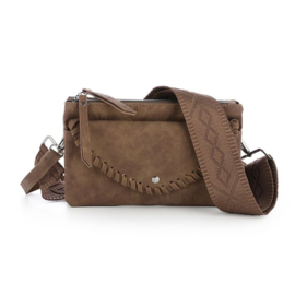 Schoudertas tessy Dubbele rits Gevlochten PU tas