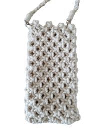 Macrame telefoon-, of waterfles-tasje Anais