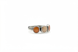 Qoss Ring Milo 3 settings zilverkleur dames  Maat 18