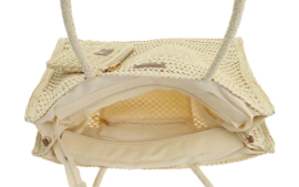 Menton geweven shopper met ritssluiting en extra etui