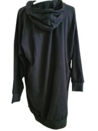 Hoodie trui/jurk hartjes zwart of groen
