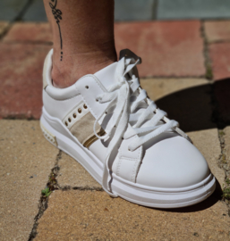Sneaker wit/beige