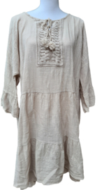 Tuniek/jurk Luna zwart, beige of wit