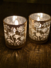 Windlicht set flower (set van 2 stuks)