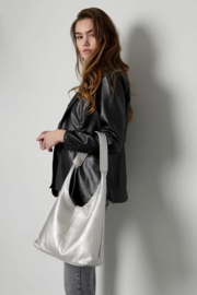 Zilverkleurige shopper