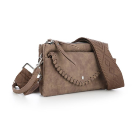 Schoudertas tessy Dubbele rits Gevlochten PU tas