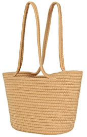 Geweven katoenen tas beige of bruin