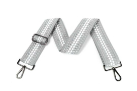 Schouderband Dot (beige, zilver en zwart)