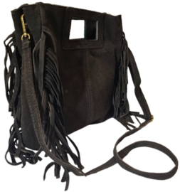 Leren tas met franjes