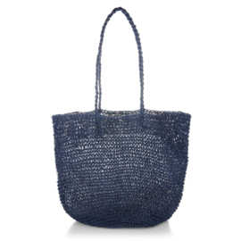 Tas gevlochten blauw