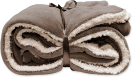 Lars plaid met zachte teddyvoering – oudroze en taupe