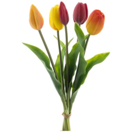 Real touch tulpen bos 5 stuks 36 cm