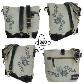 Sunsa Crossover Bag – vintage schoudertas met print