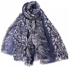 Sjaal Leopard blauw