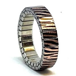 Ring zebra roségoud/zwart