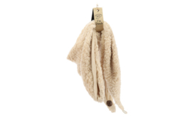 Nendaz driehoeksjaal met teddylook – taupe en naturel