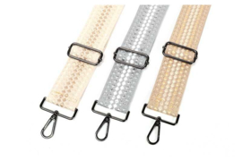 Schouderband Dot (beige, zilver en zwart)