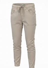 Karostar jeans jogjeans beige met strikkoord stretch